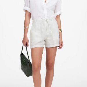 Madewell White Linen Shorts